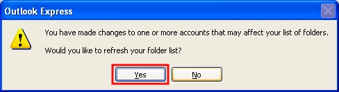 If you see this Outlook Express message, click on Yes ...