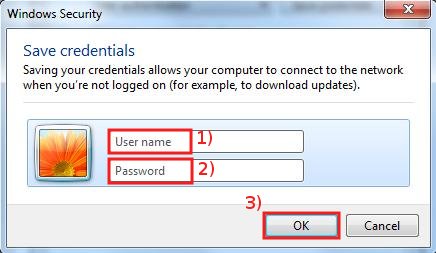 Insert your SISSA username and password, then click OK here and in ALL windows, in the last window click on Close...