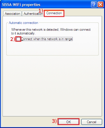 Select Connection tab then uncheck the Automatic Connection box then OK on all windows...