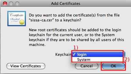 Fill in carefully the Add Certificate window...