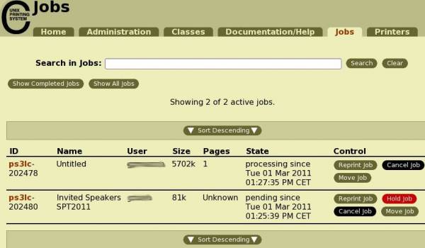 An example of a Jobs page ...