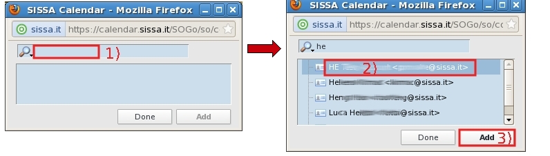 Only users with a SISSA e-mail box could be included in the users' list.