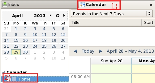 In the example we removed the check from local "Home" calendar check box.