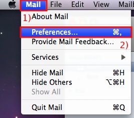 Click on the Mail menu then click on Preferences ...