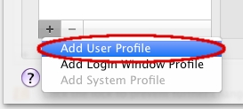 Select Add User Profile...