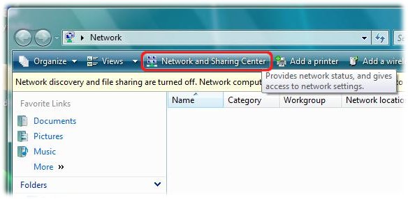 Click on Network and Sharing Center...