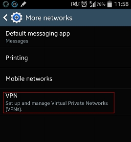 Select VPN...