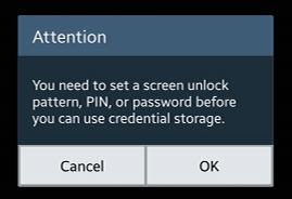 Set PIN or password