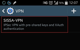 Select SISSA-VPN...
