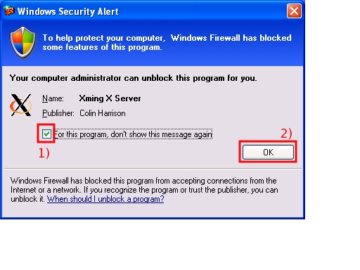 Put a check in the For this program do not show this message again box, then click on OK ...