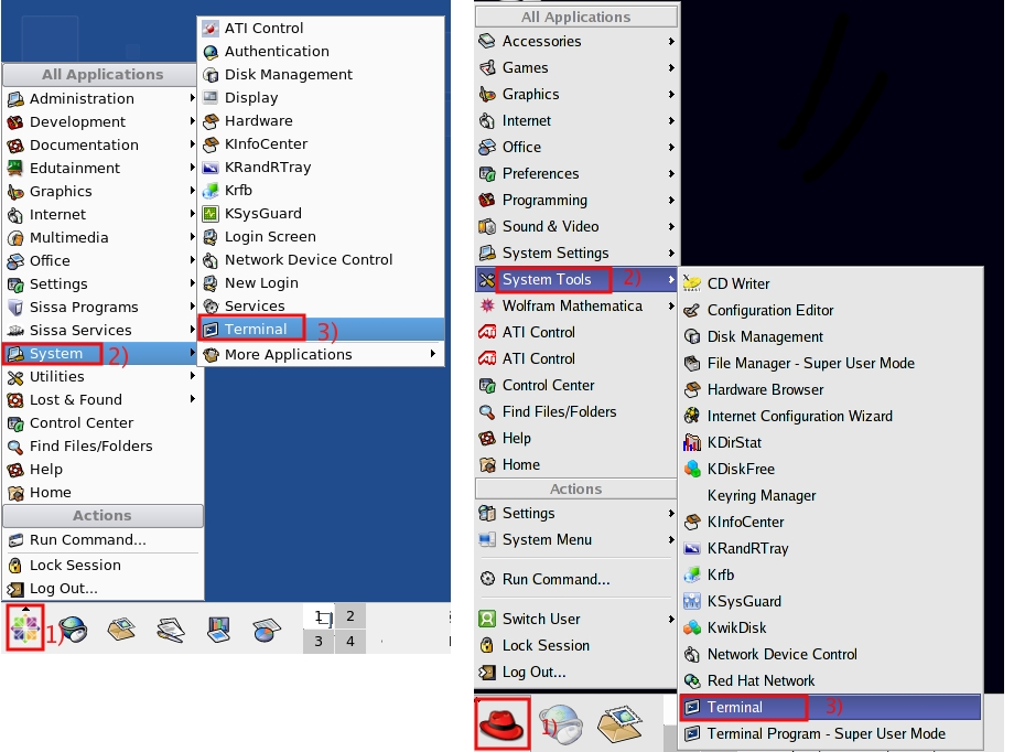 open a terminal using kde