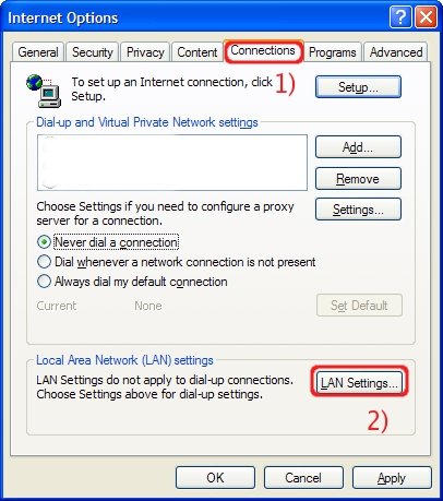 Select LAN Settings...