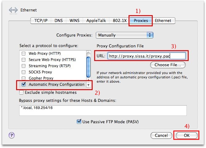 Fill in the Proxies tab carefully...