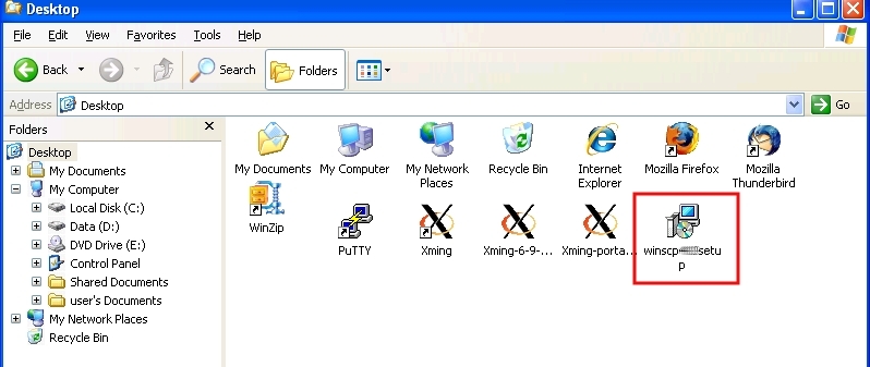 Search for the downloaded file winscp...setup.exe icon and execute it (double click)...