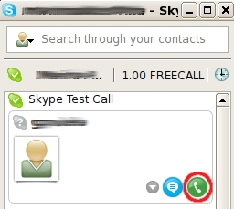 The green phone icon is on the right of the selected contact section...