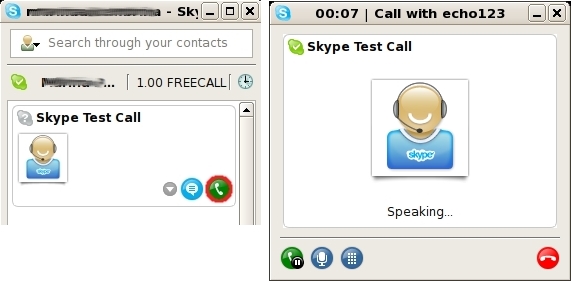 Test a skype call...