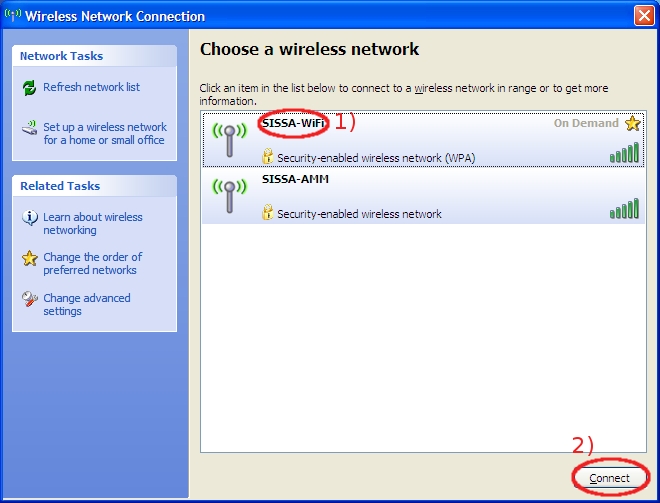 Select the network and Connect...
