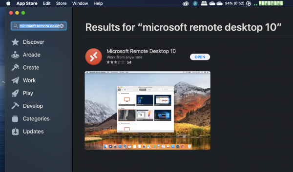Seleziona Microsoft remote desktop 10 