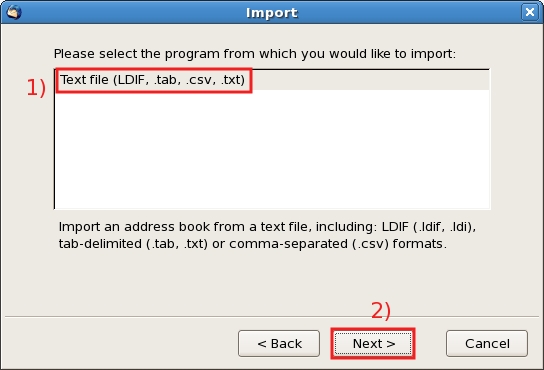 Select Text file (LDIF,...