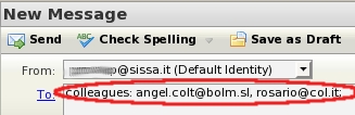 Choose your contact list name or contact from the displayed drop-down list.