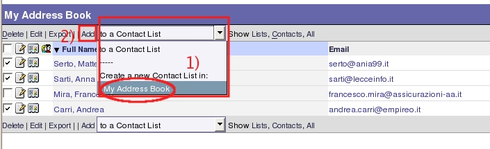 Select My Address Book in the drop-down list, at the end Add...