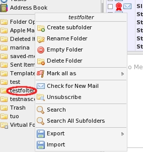 In the drop down list of your selected folder, chose carefully the item you need.