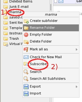 Select a unsubscribed foldername, then Subscribe...