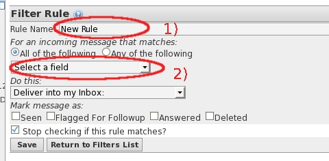 Choose property the content of the drop-down lists of Filter Rule Window ...